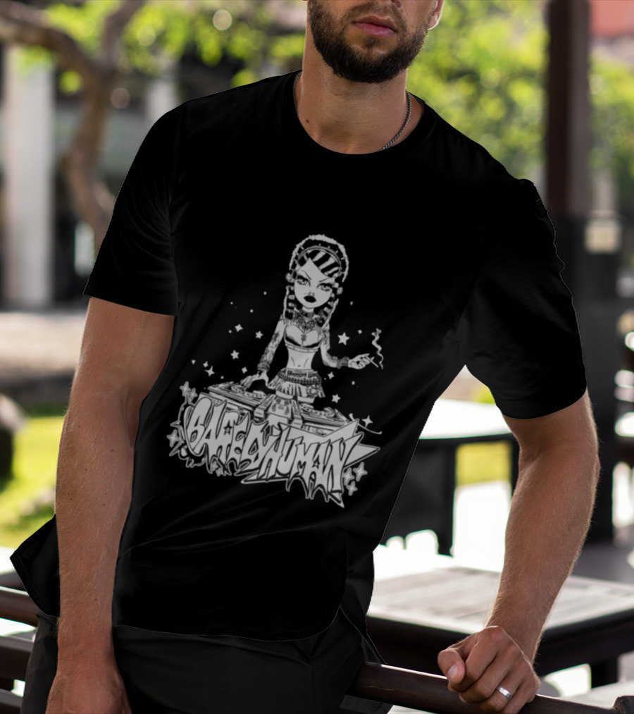 6Arelyhuman Digital Dancer Doll Tattoo Style DJ Aesthetic T-Shirt