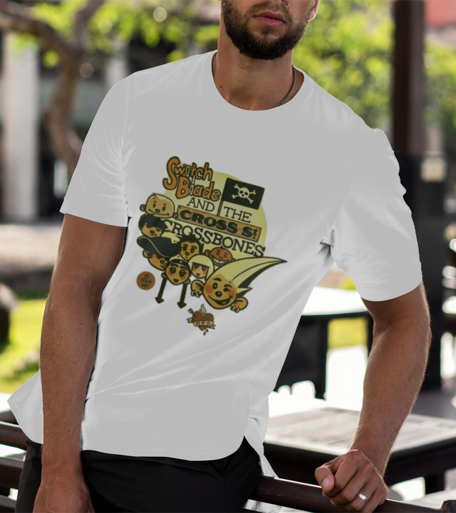 Switchblade And The Crossbones 1964 MFE Cartoon Characters With Skull Flag T-Shirt