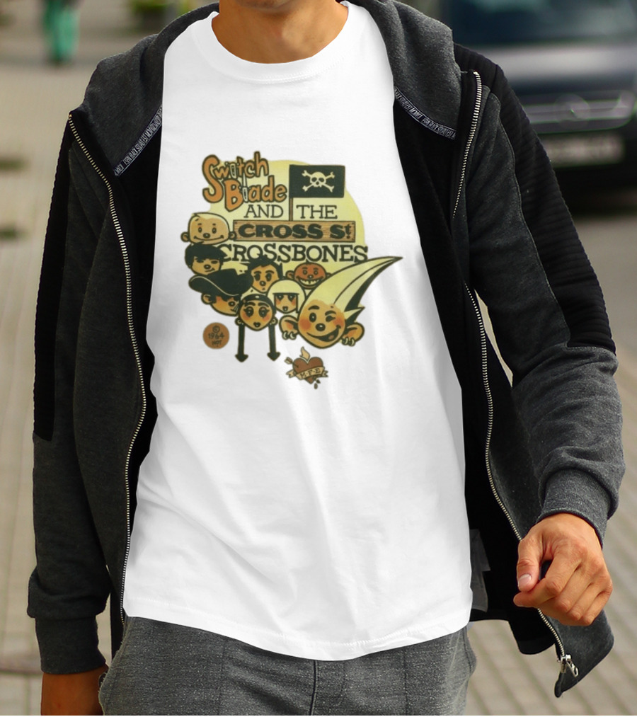 Switchblade And The Crossbones 1964 MFE Cartoon Characters With Skull Flag T-Shirt