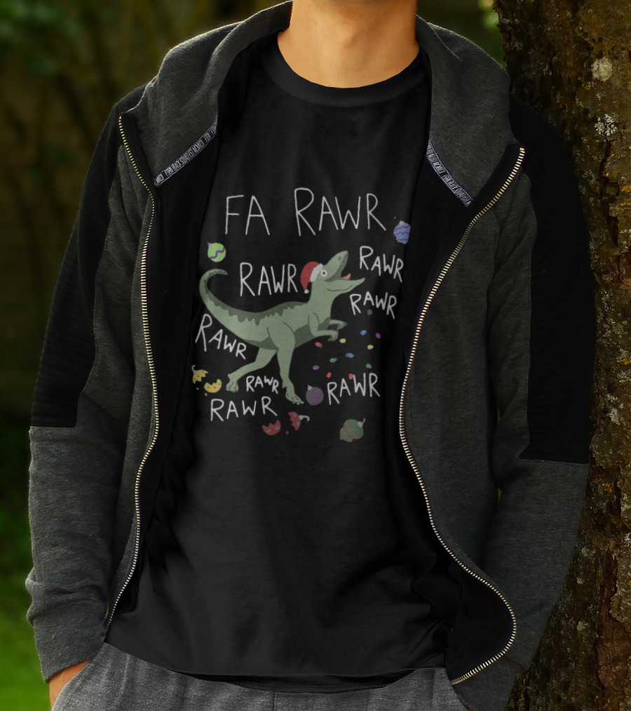 Santa Dinosaur Rex Fa Rawr Rawr Rawr Christmas Holiday T-Shirt