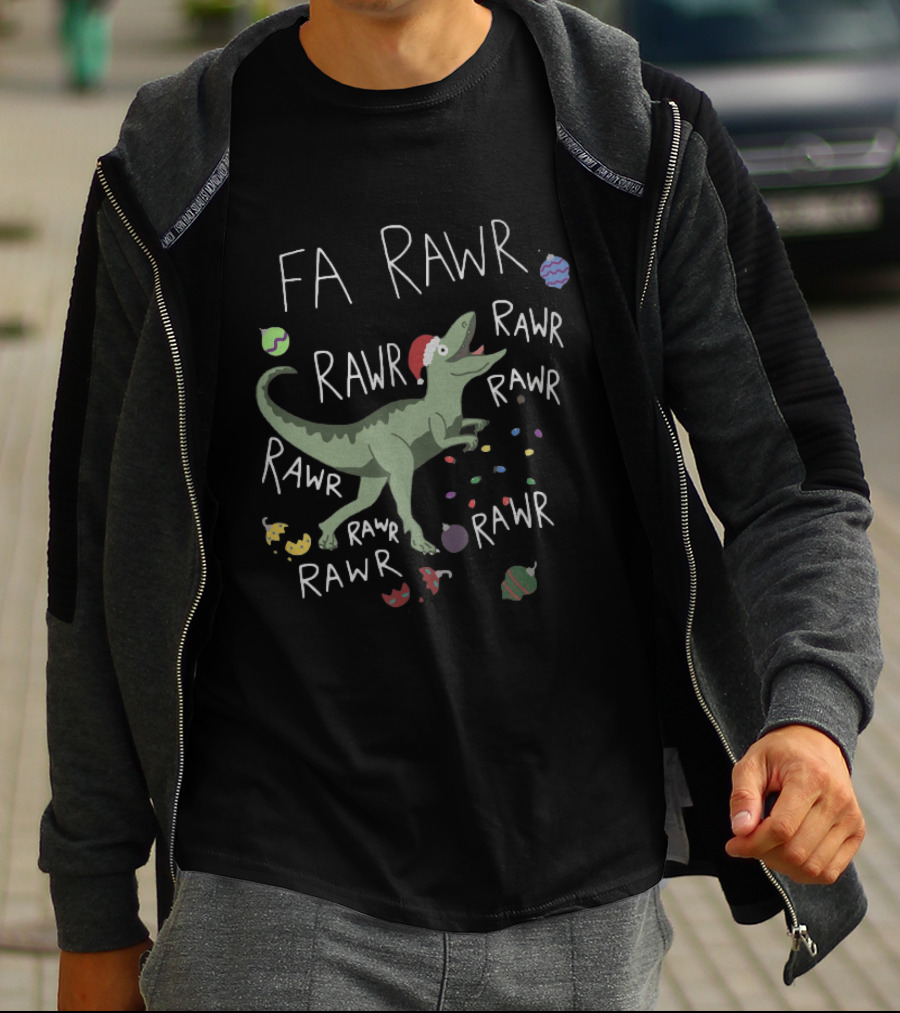 Santa Dinosaur Rex Fa Rawr Rawr Rawr Christmas Holiday T-Shirt