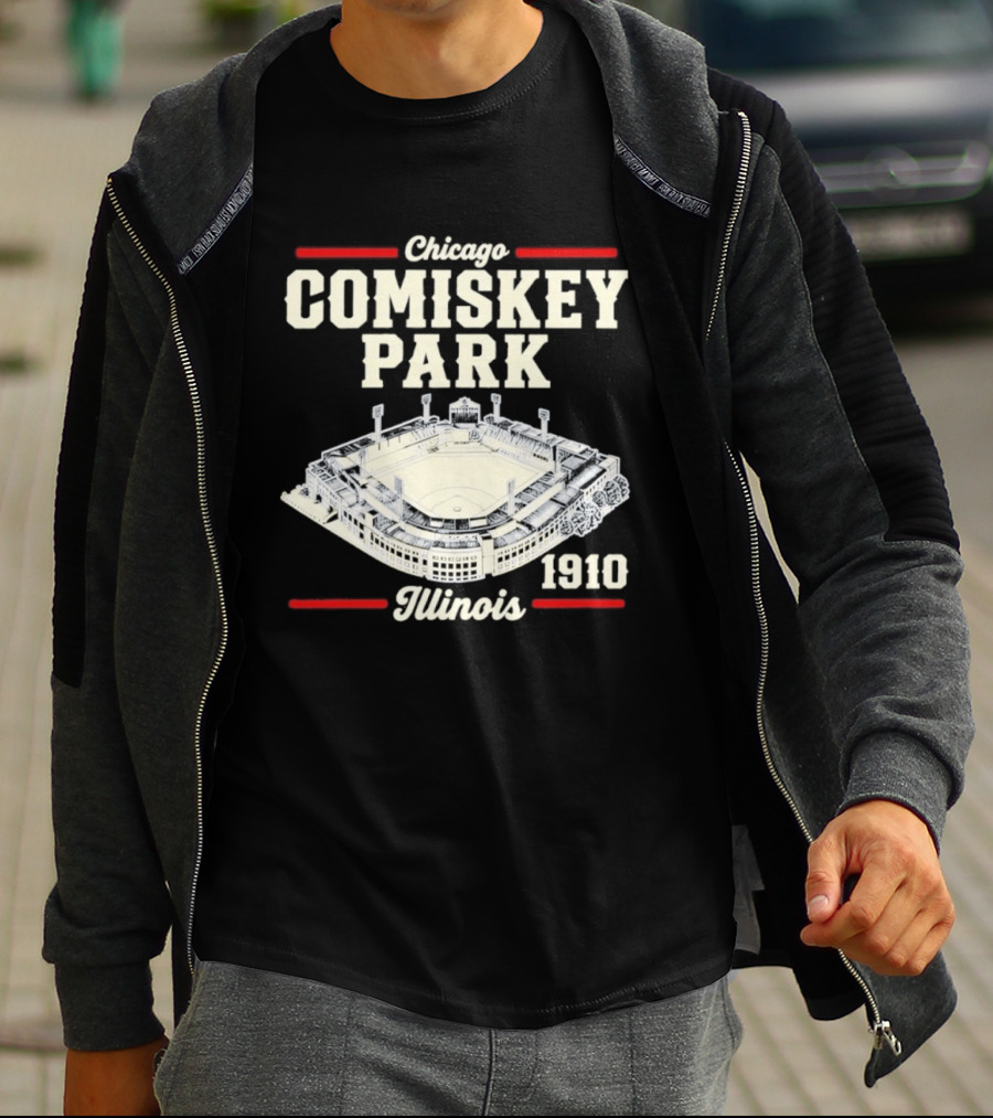 Chicago Comiskey Park 1910 Illinois Historic Baseball Stadium T-Shirt