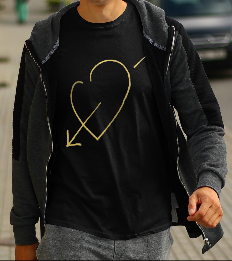 George Michael Store Faith Tour Heart Black Gold Arrow T-Shirt