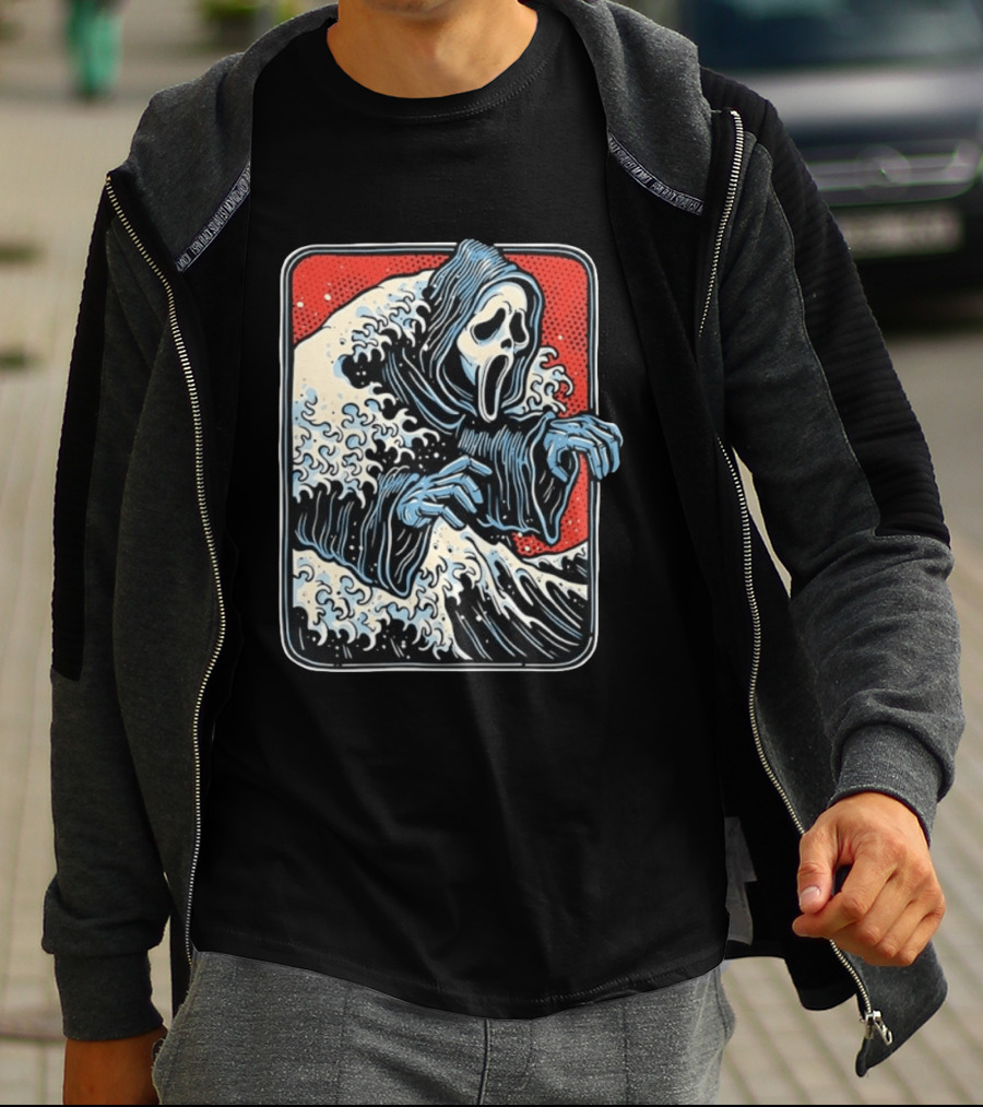 Ghostface The Great Wave Halftone Scream T-Shirt