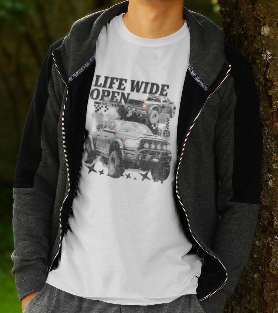 Cboystv Store Prospector Whiteout Life Wide Open Offroad Trucks T-Shirt