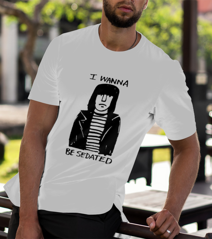 I Wanna Be Sedated Striped Jacket Character Sketch T-Shirt