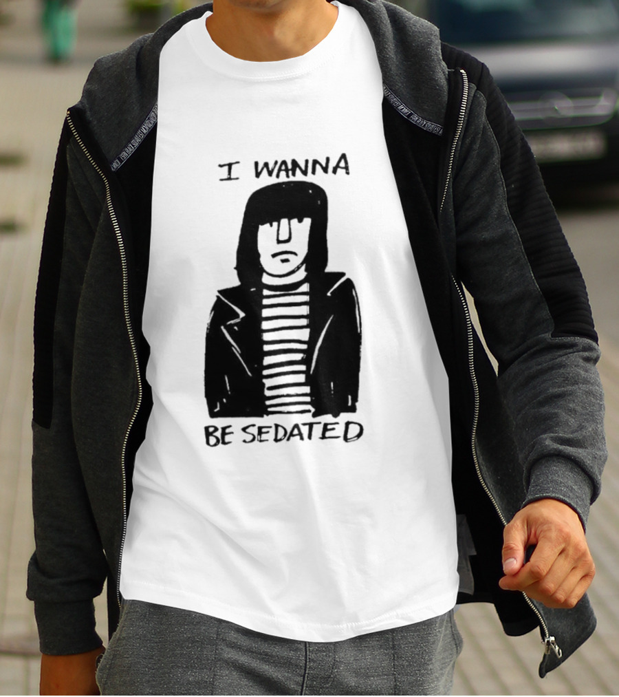I Wanna Be Sedated Striped Jacket Character Sketch T-Shirt