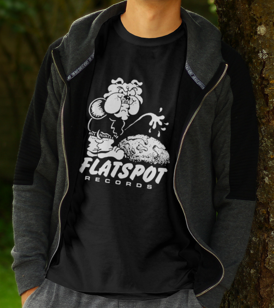 Flatspot Records Piss Off Character Graphic With Store Name T-Shirt