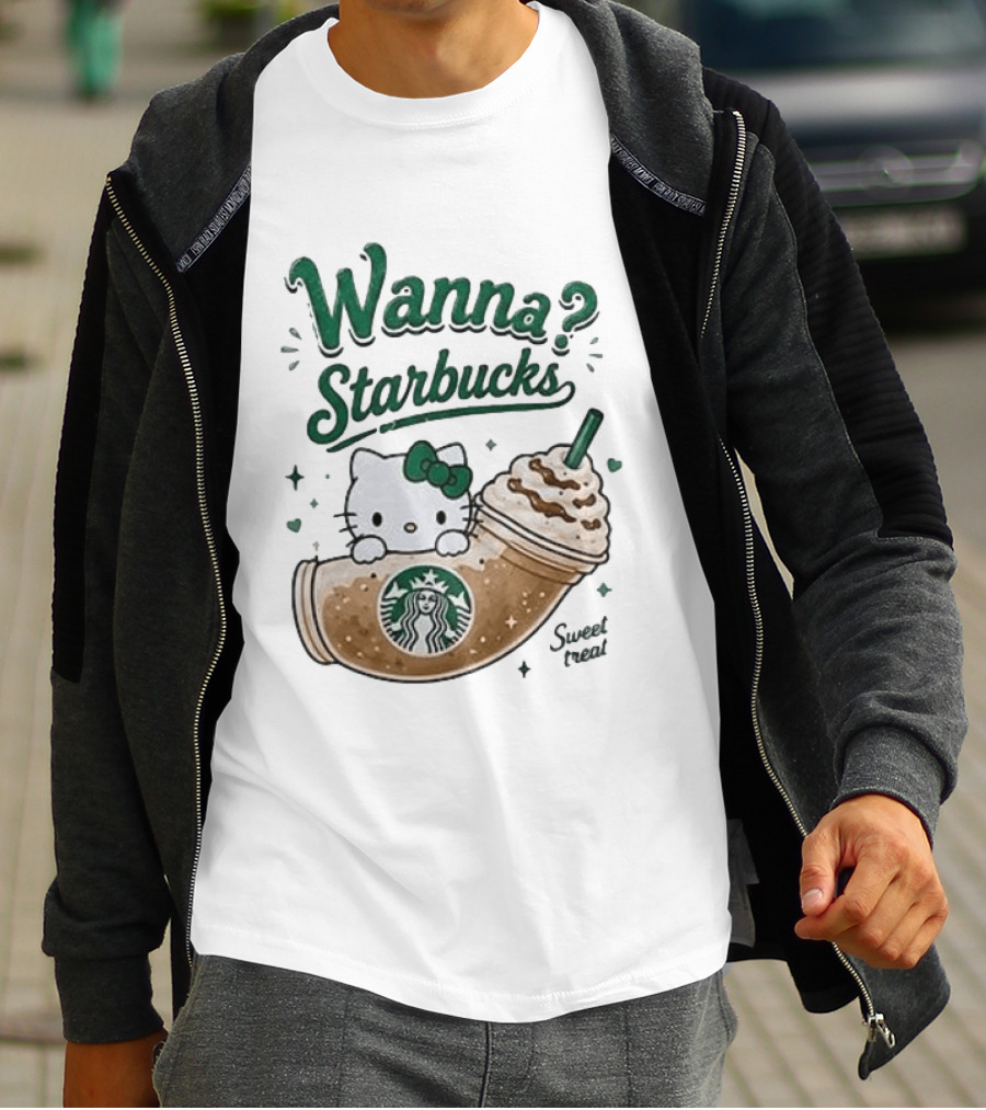Wanna Starbucks Hello Kitty Sweet Treat T-Shirt