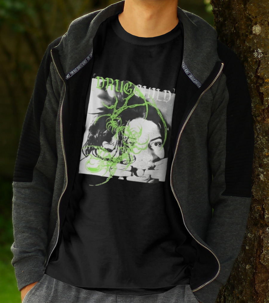 Drugchild Green Cyber Sigilism High Contrast No Depth Just Death And Decay T-Shirt