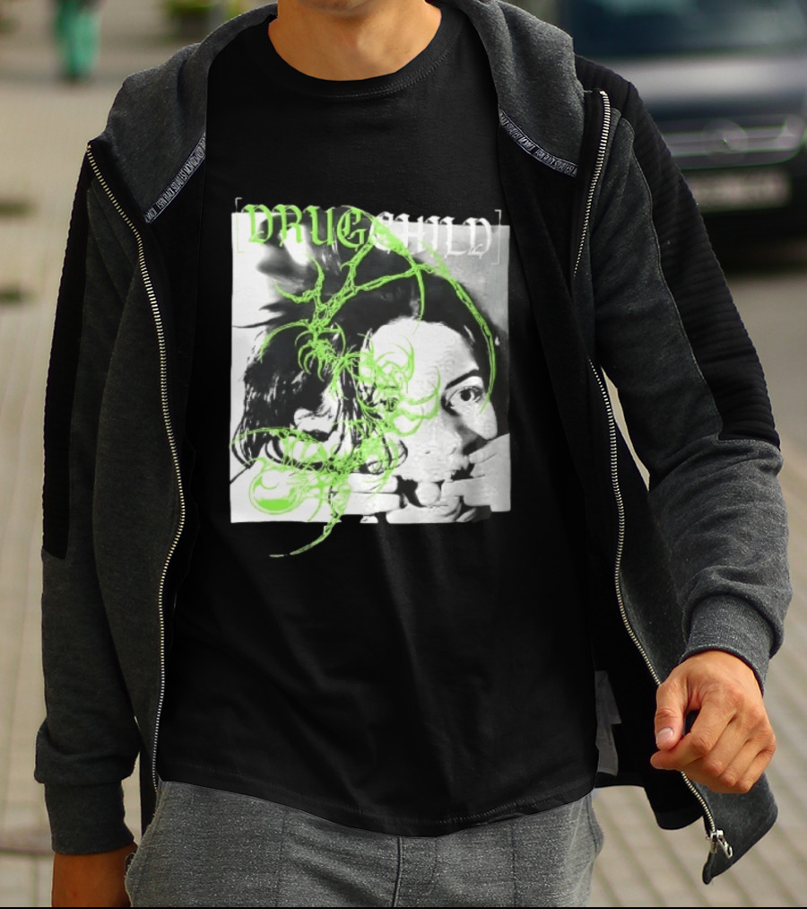 Drugchild Green Cyber Sigilism High Contrast No Depth Just Death And Decay T-Shirt