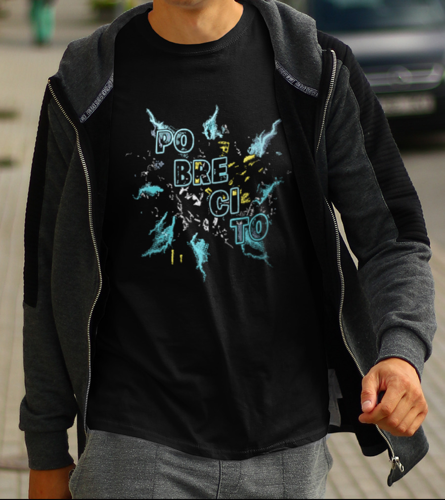 Pobrecito Cyan Yellow Pixel Splatter T-Shirt