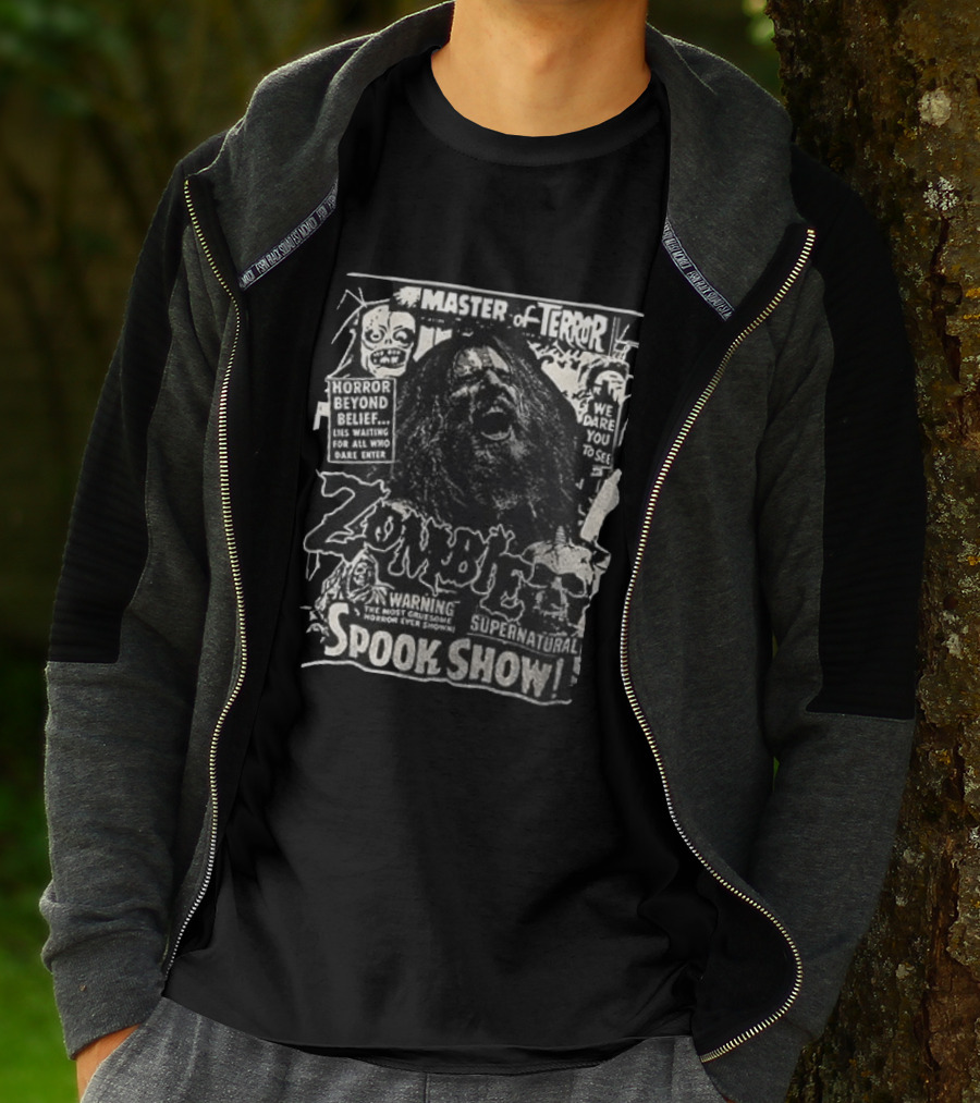 Rob Zombie Master Of Terror Spook Show Horror Beyond Belief Supernatural Warning T-Shirt