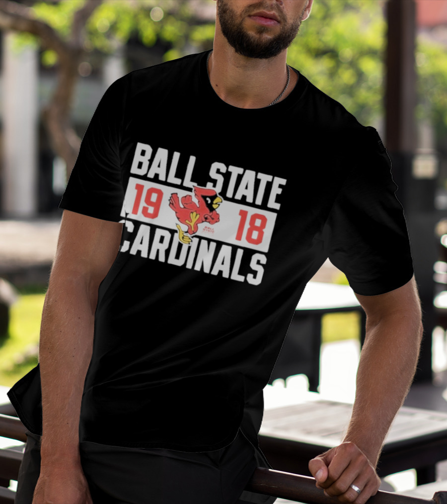 Ball State Cardinals 1918 Vintage Logo Red Cardinal Football Team T-Shirt