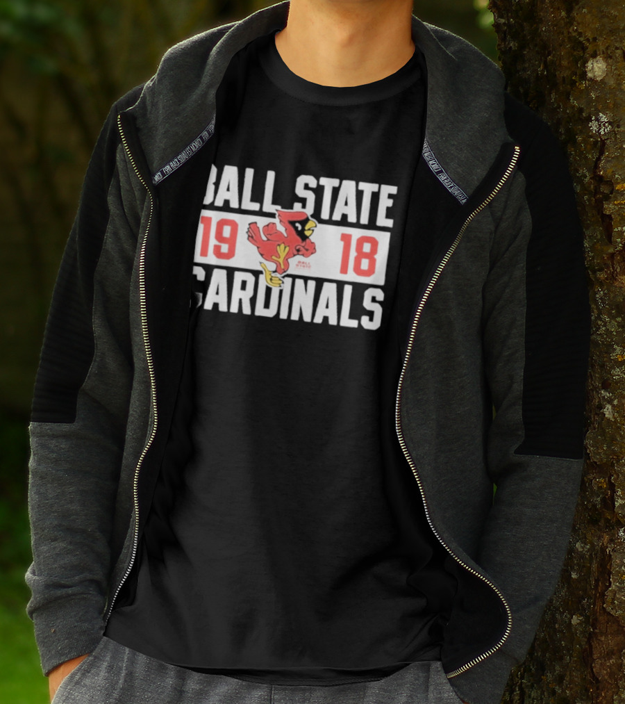 Ball State Cardinals 1918 Vintage Logo Red Cardinal Football Team T-Shirt