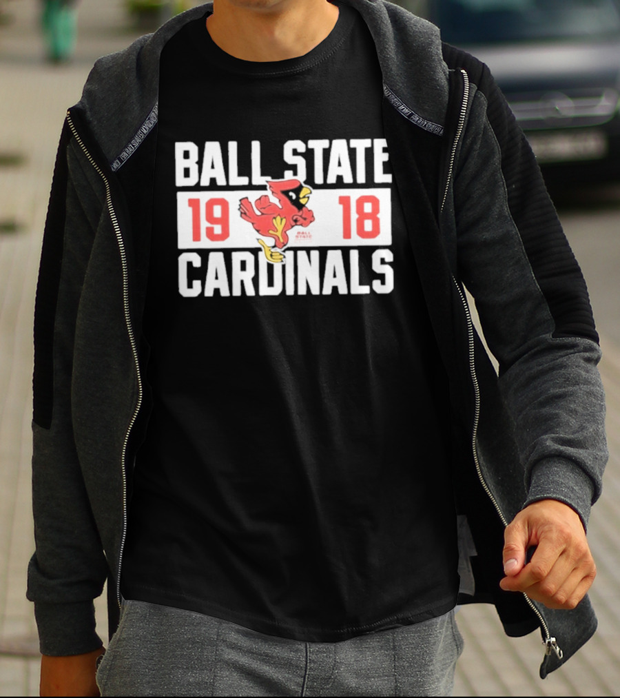 Ball State Cardinals 1918 Vintage Logo Red Cardinal Football Team T-Shirt