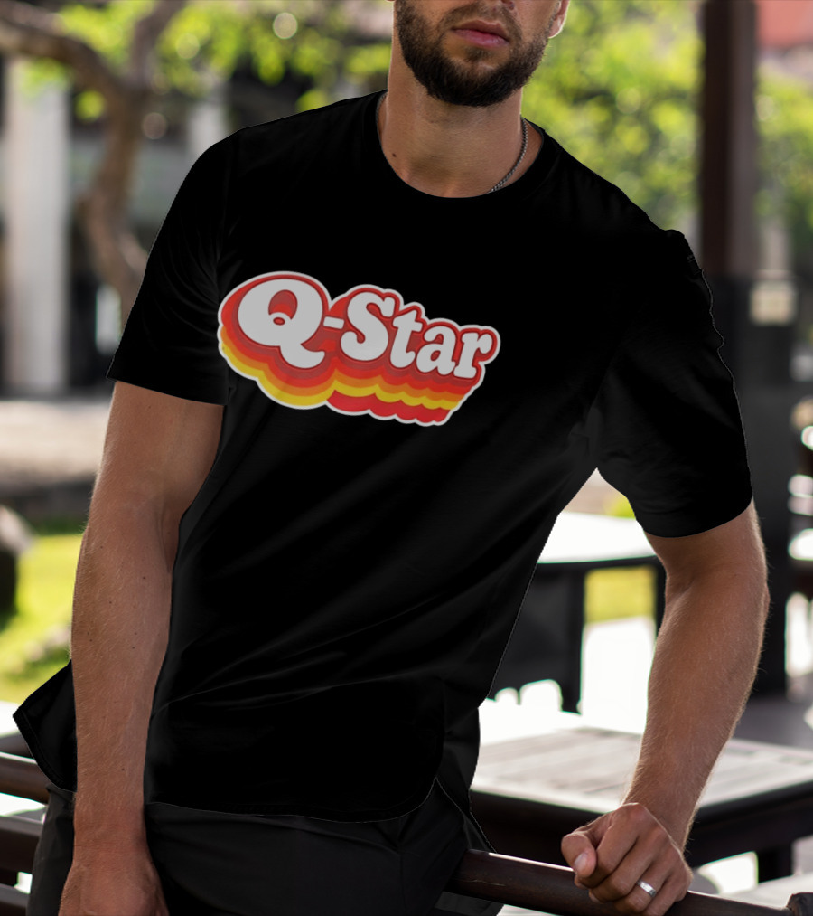 Q Star Vintage Retro Bold Font T-Shirt