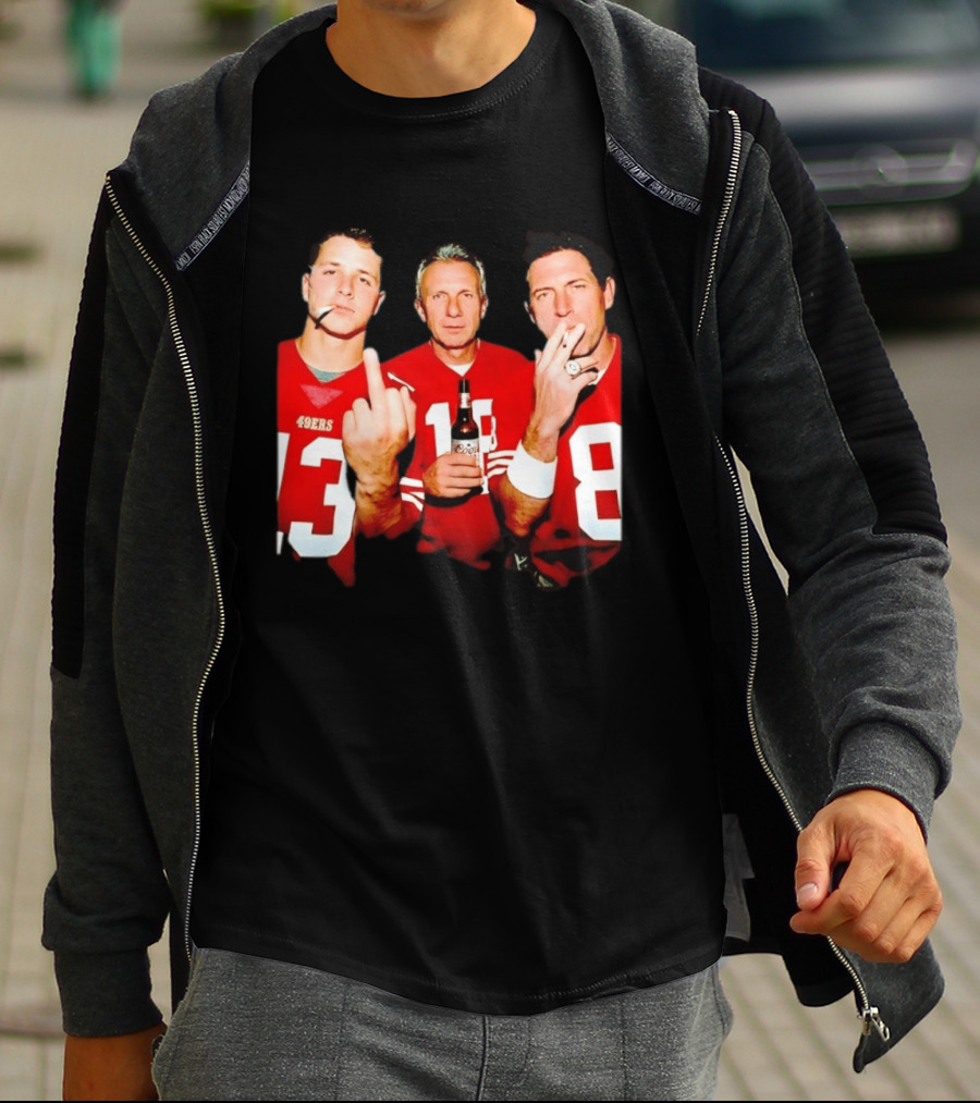 Brock Purdy Joe Montana Steve Young 49ers Legends NFL Players T-Shirt