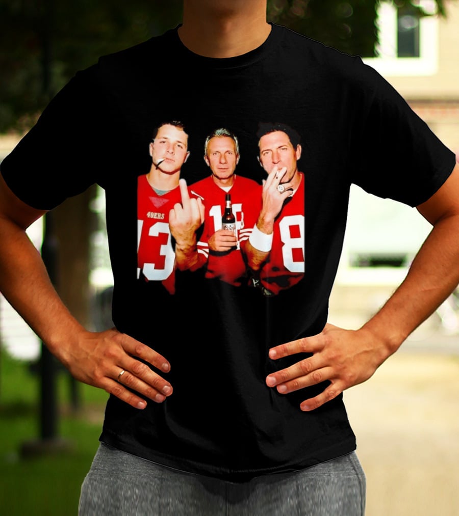 Brock Purdy Joe Montana Steve Young 49ers Legends NFL Players T-Shirt