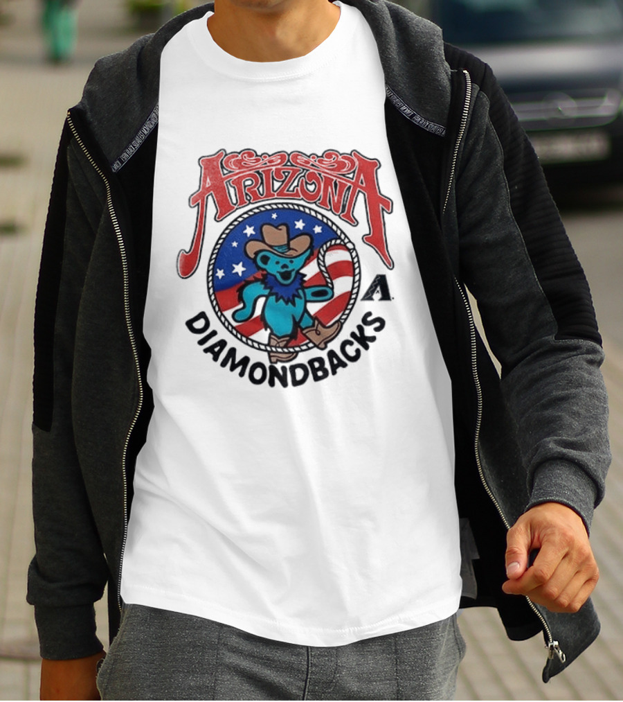 Arizona Diamondbacks Grateful Dead Americana Cowboy Bear T-Shirt