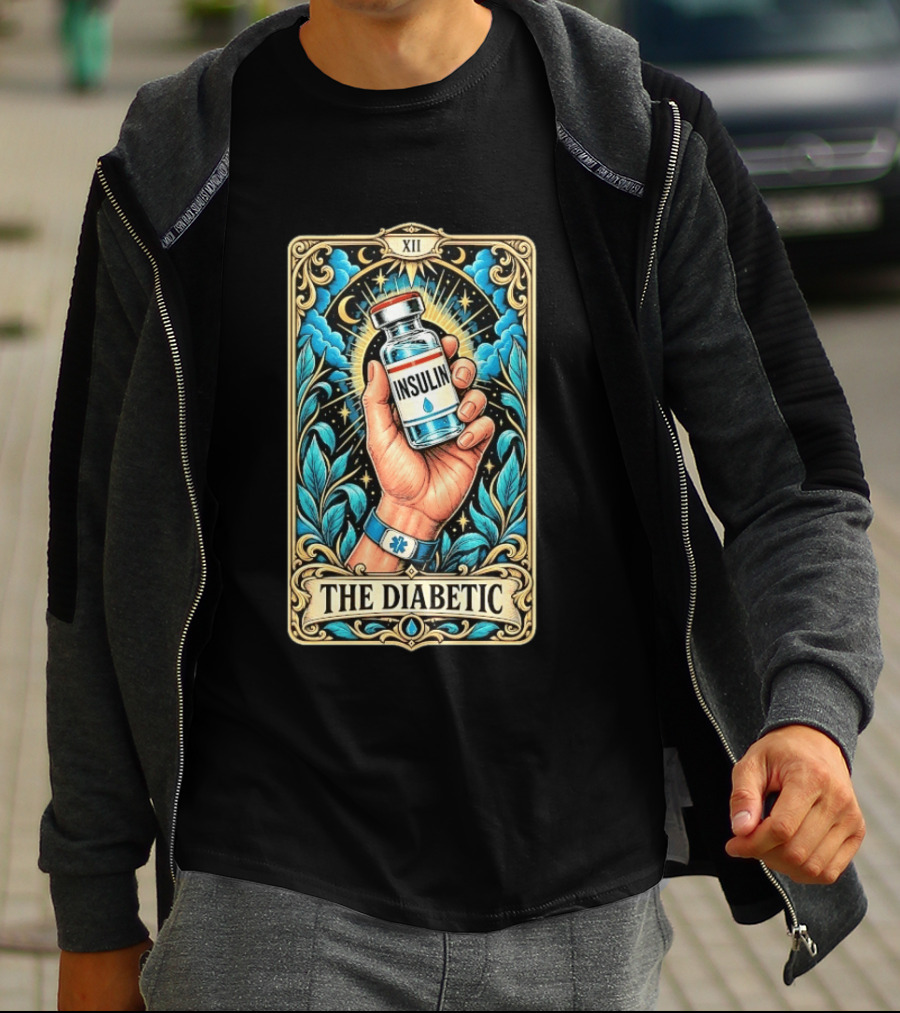 The Diabetic Tarot Card Insulin Vial Magic Hand XII T-Shirt