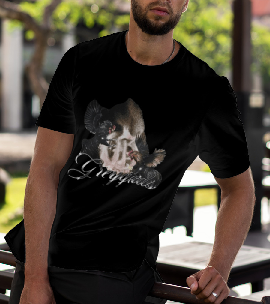 Greygxds Store Gallera Black Rooster T-Shirt