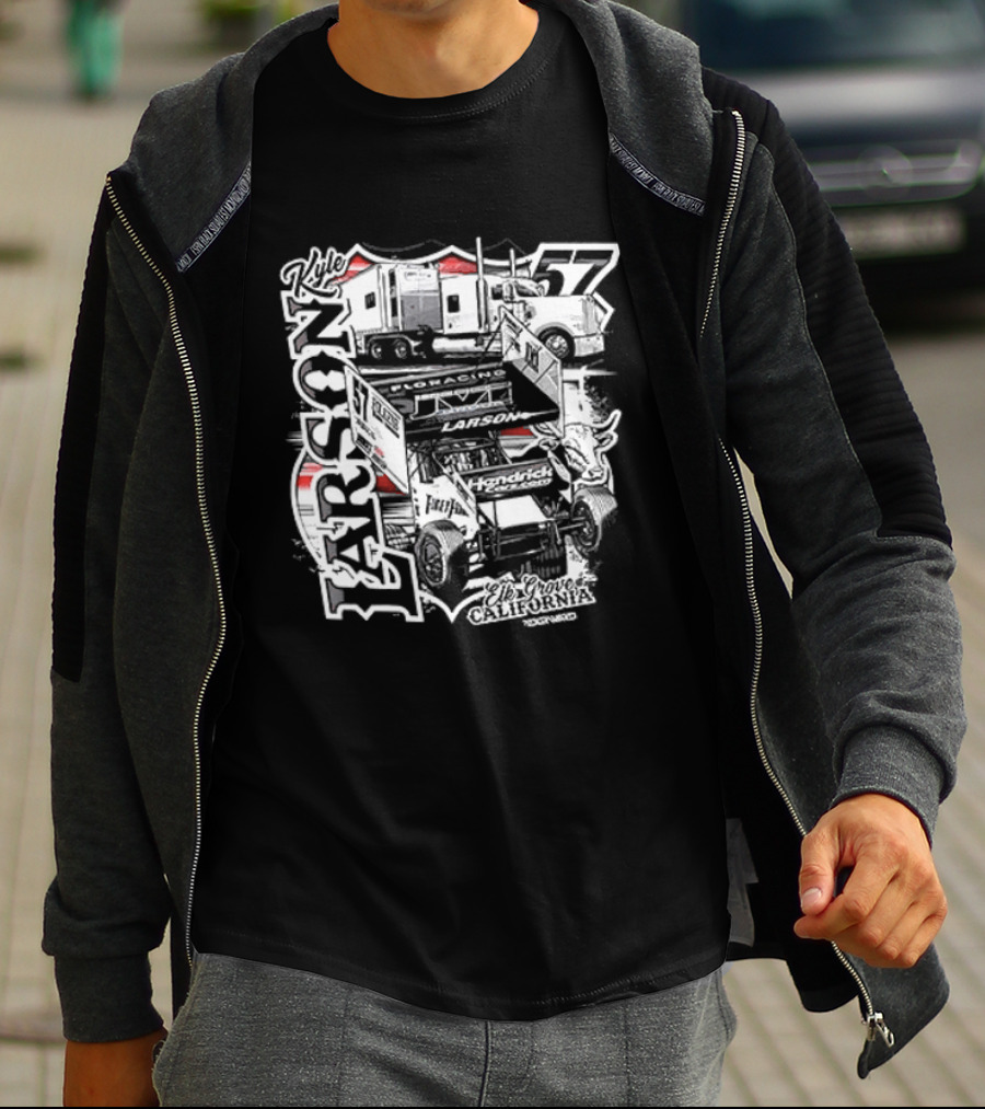 Kyle Larson 57 Hauler Elk Grove California Racing Team T-Shirt
