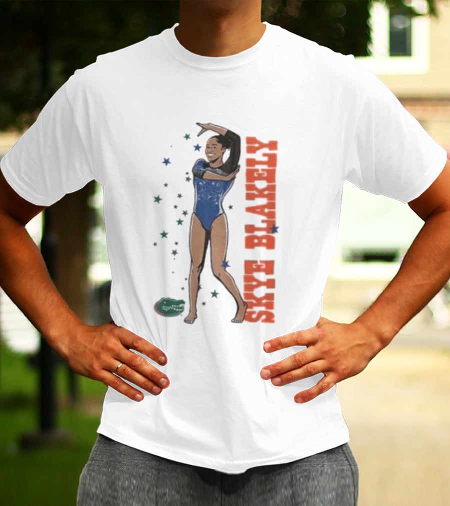 Skye Blakely Florida Gymnastics Blue Leotard Star T-Shirt