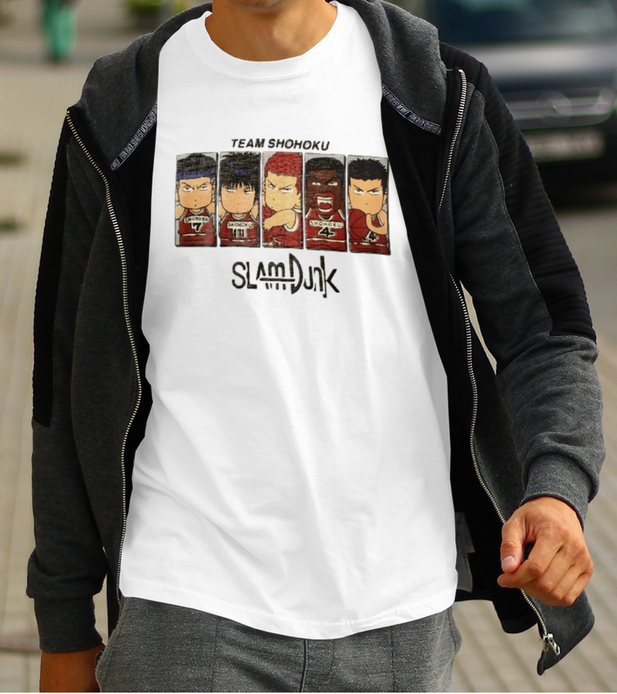 Team Shohoku Slam Dunk Sakuragi Hanamichi Rukawa Kaede Akagi Takenori Miyagi Ryota T-Shirt