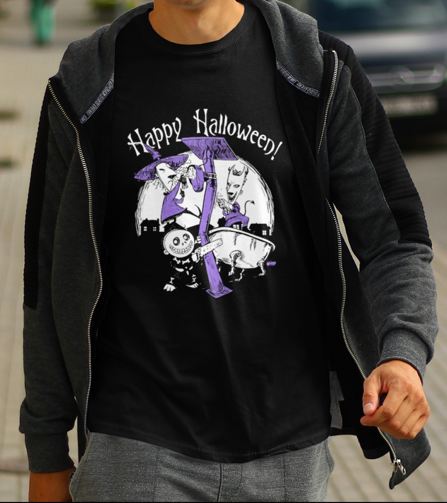 Happy Halloween Lock Shock And Barrel The Nightmare Before Christmas T-Shirt