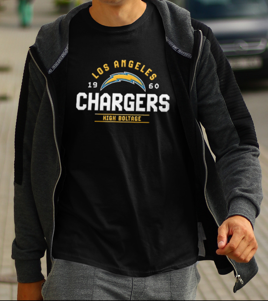 Los Angeles Chargers 1960 High Boltage Lightning Arc T-Shirt