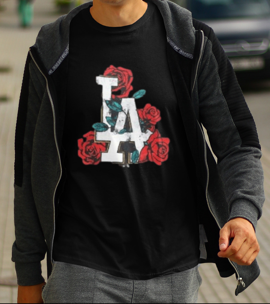 Los Angeles Dodgers LA Roses MLB Team Fan T-Shirt