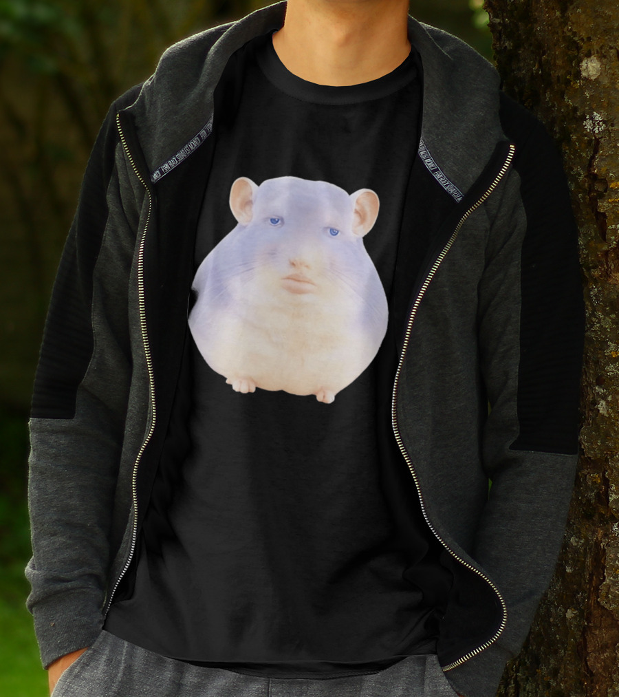 Surreal Chinchilla Human Face Hybrid Expression T-Shirt