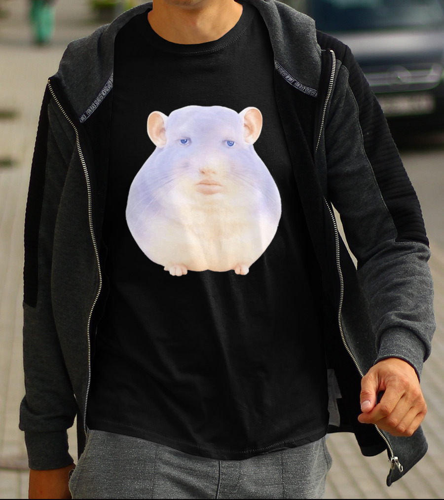 Surreal Chinchilla Human Face Hybrid Expression T-Shirt
