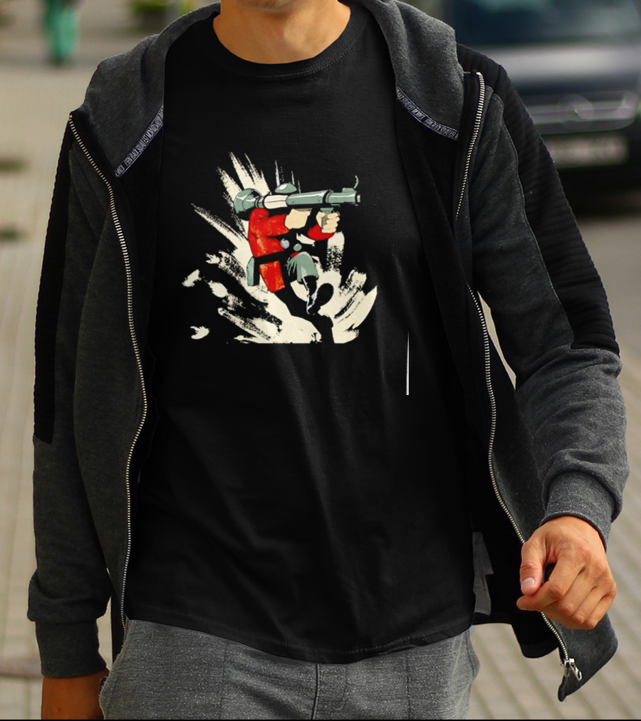 Team Fortress 2 Soldier Rocket Launcher Action Pose Explosive Blast T-Shirt