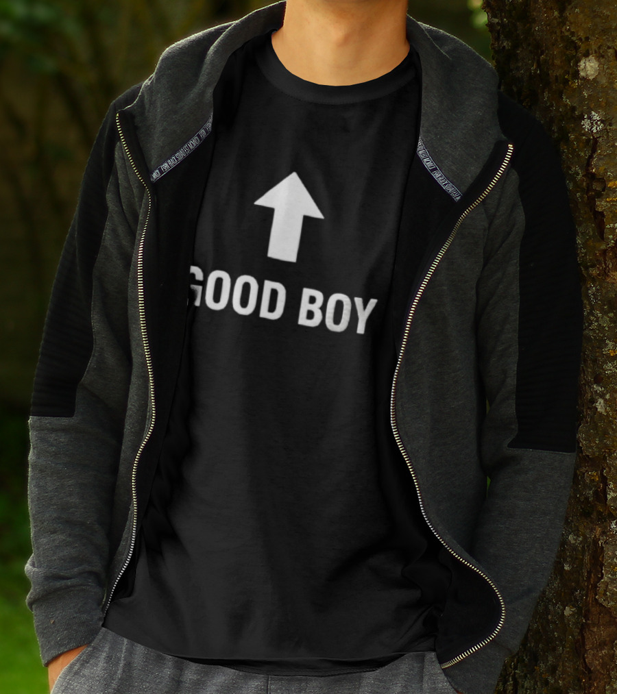 Good Boy White Up Arrow T-Shirt