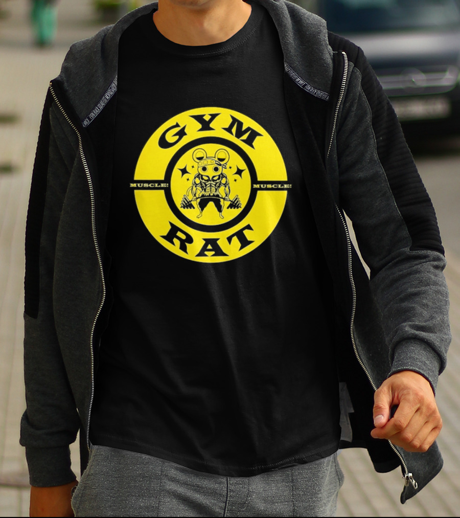 Gym Rat Muscle Fitness Workout Bodybuilding Mouse T-Shirt