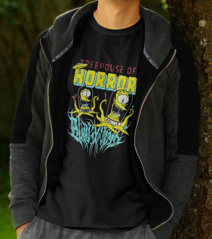 Treehouse Of Horror Kang Kodos Aliens Tentacles Distressed Cartoon T-Shirt