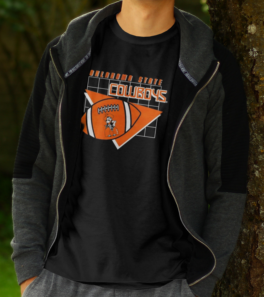 Oklahoma State Cowboys Football Team Emblem With Football T-Shirt