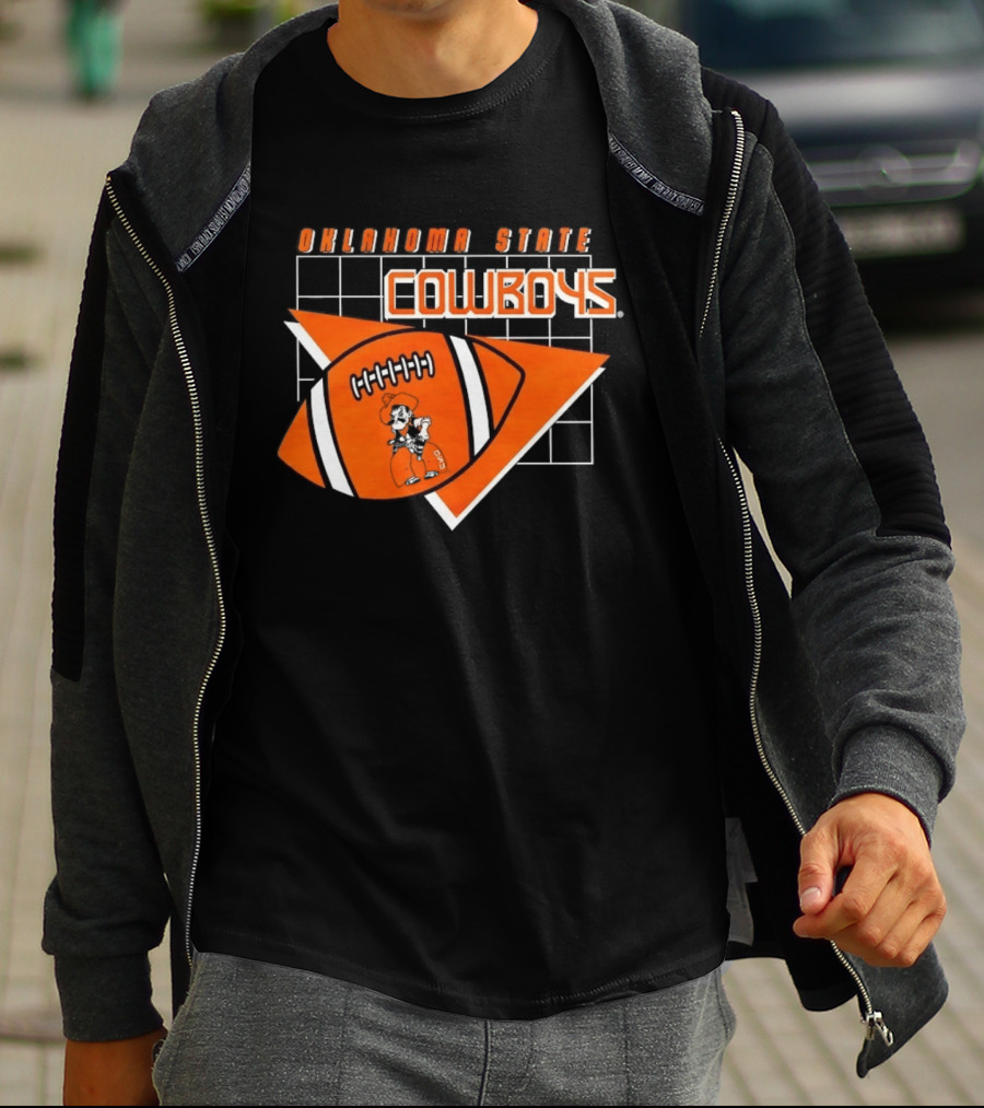 Oklahoma State Cowboys Football Team Emblem With Football T-Shirt