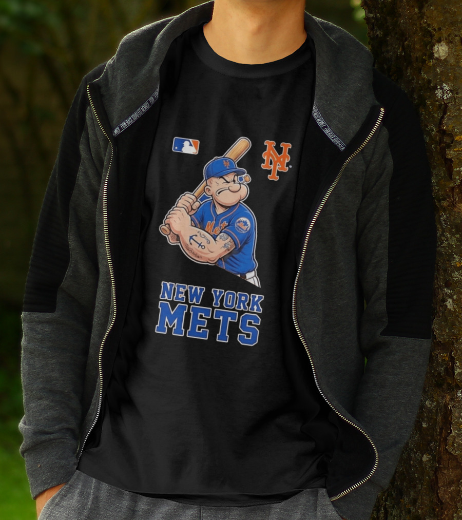 Popeye New York Mets MLB Baseball Battling Mets T-Shirt
