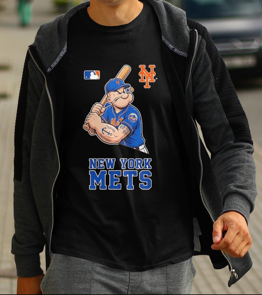 Popeye New York Mets MLB Baseball Battling Mets T-Shirt