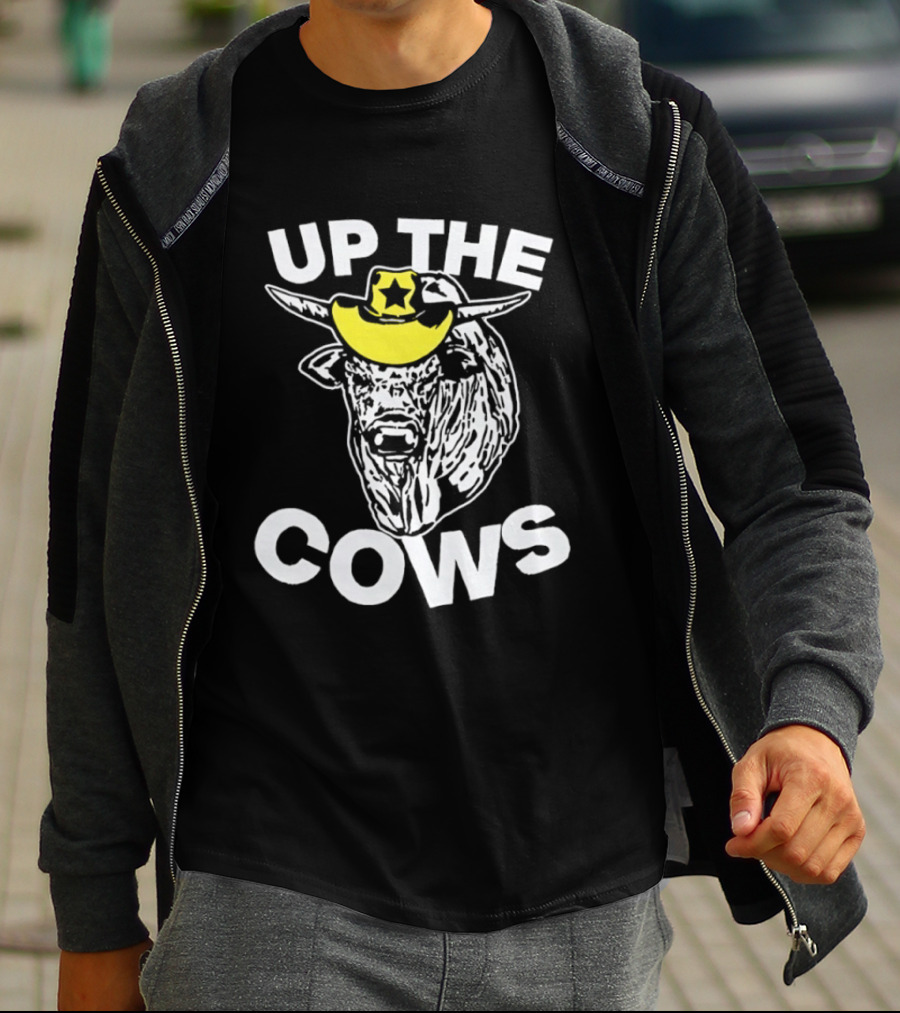Up The Cows Cowboy Bull Western Rodeo Star Hat T-Shirt