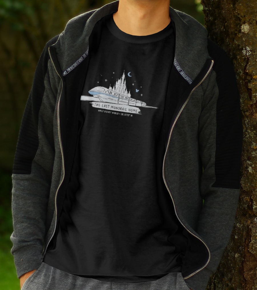Walt Disney World Monorail Cinderella Castle The Last Monorail Home Magic Kingdom 25th Anniversary T-Shirt