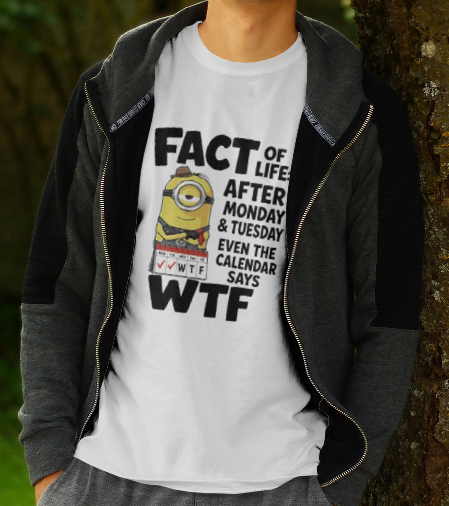 Minion Fact Of Life After Monday And Tuesday Even The Calendar Says WTF T-Shirt