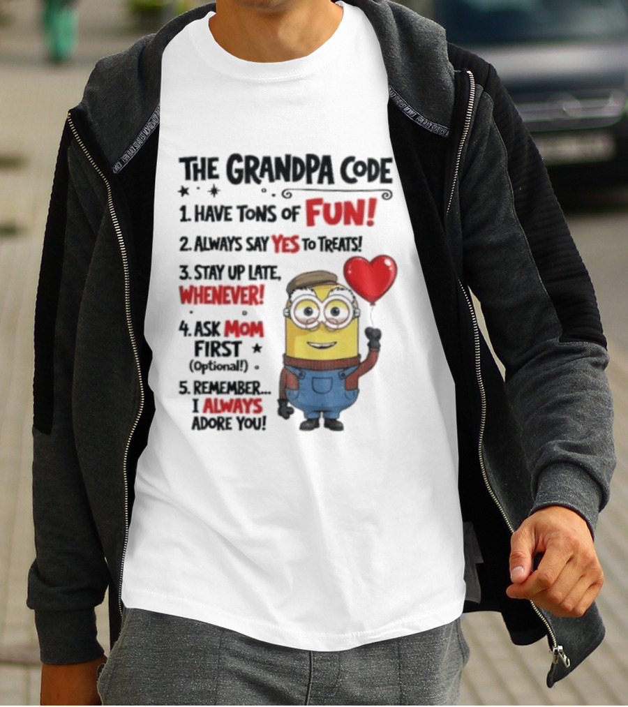 The Grandpa Code Minion Fun Rules Grandfather T-Shirt