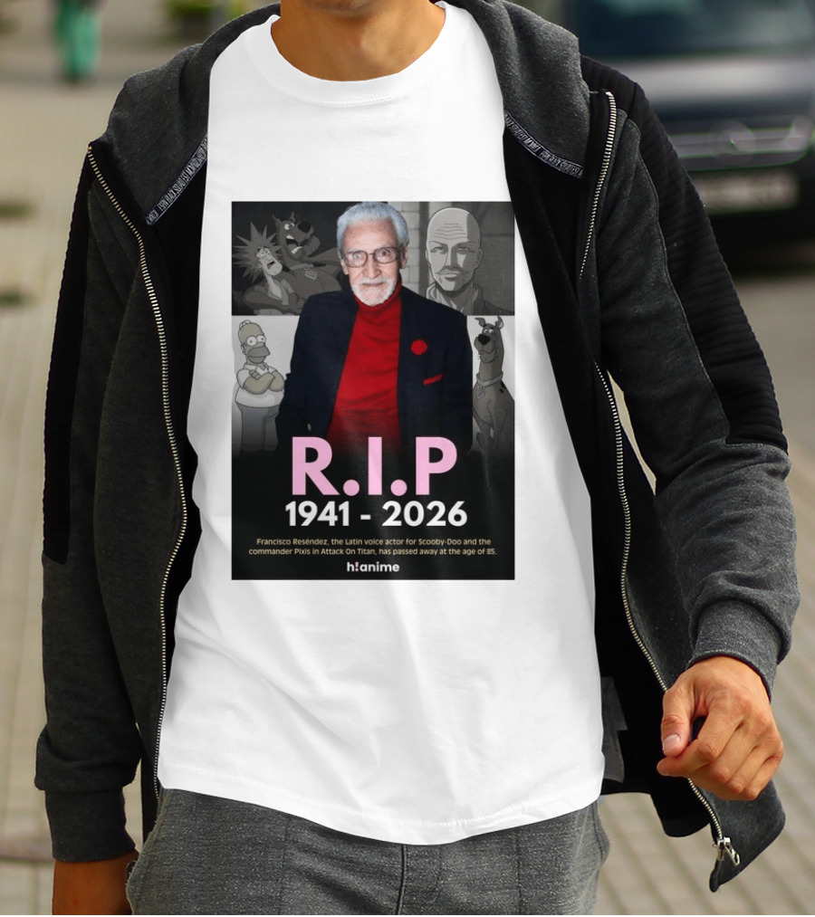 RIP Francisco Reséndez 1941 2026 Scooby Doo Attack On Titan Voice Actor Memorial T-Shirt