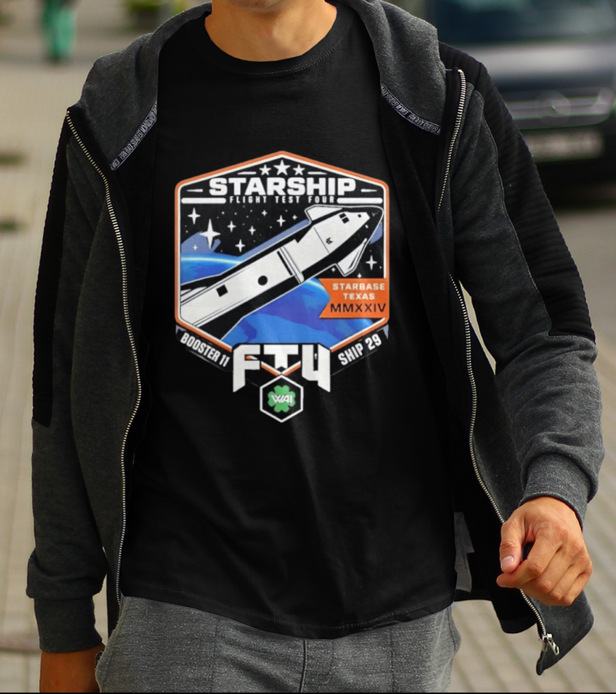 Starship Flight Test Four Starbase Texas MMXXIV Booster 11 Ship 29 F4T WAI T-Shirt