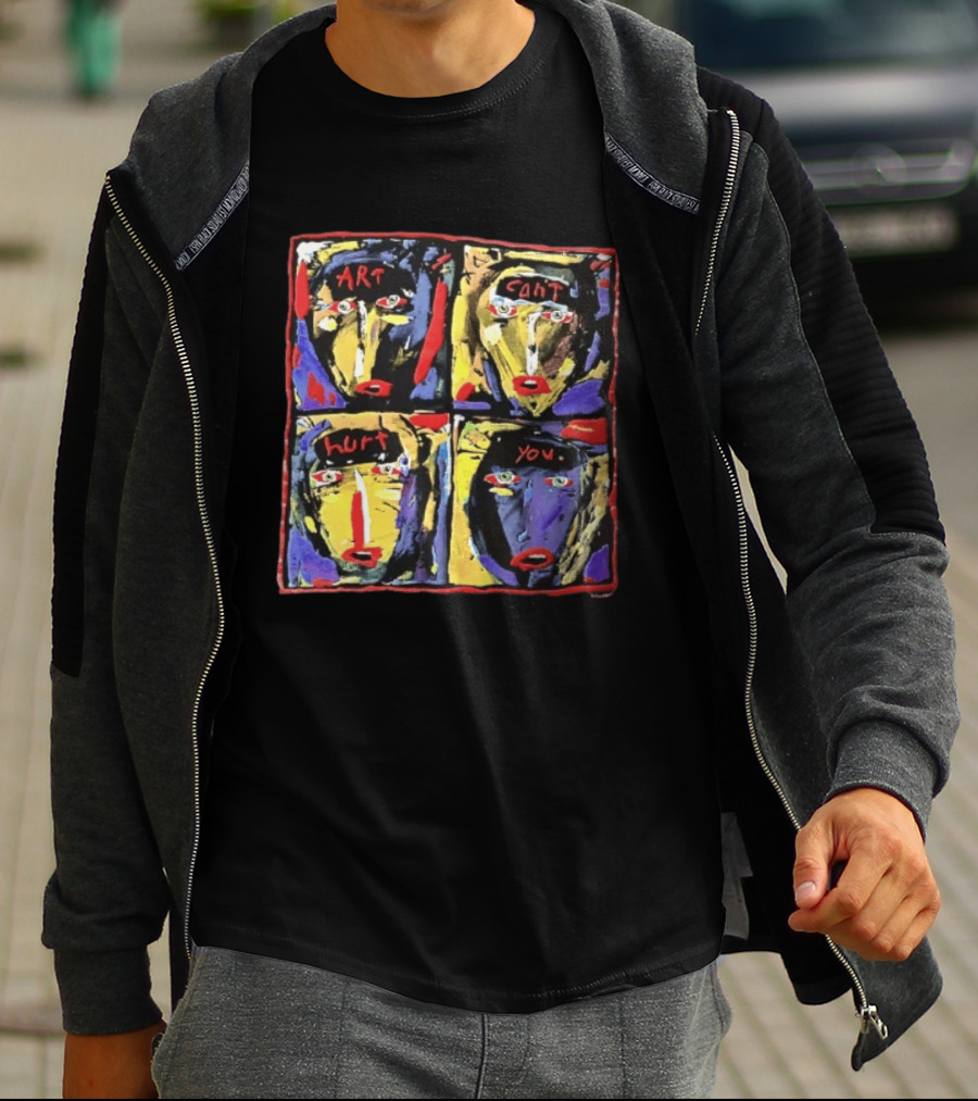 Art Can't Hurt You Faces Expressionist Multi Panel T-Shirt