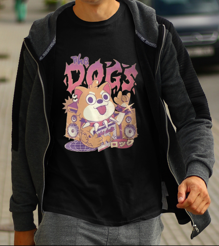 The Dogs Rock Shiba Inu Puppy Punk Rock Music Band With Speakers T-Shirt